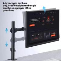 Nouvel arrivage : Support de moniteur à pince de bureau avec bras télescopique, support de montage sur poteau réglable en hauteur de 40 cm pour écrans d'ordinateur