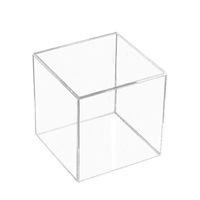 Cube de rangement carré en acrylique transparent avec couvercle, design pliable, impression numérique, taille et couleur personnalisables pour petits cadeaux ou bonbons