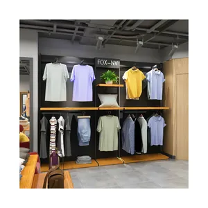 Customized Modern Textile Shop Layout Cloth Display Rack Stand High Textile Shop Interior Design