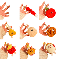 Porte-clés en peluche douce Kawaii, thème alimentaire de dessin animé, avec logo personnalisable, décorations Biscuit, Capybara, Burger, Pain au beurre, Tomate, Noël