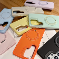Étui magnétique à chargement sans fil avec support rotatif à 360° pour Samsung Galaxy S26 S25 S24 Plus Ultra, avec béquille annulaire en silicone