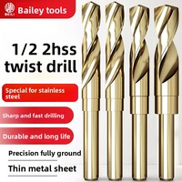 Foret hélicoïdal BEILI M2 HSS 1/2" à queue réduite 12-25mm pour l'acier inoxydable, le fer, l'aluminium, le cuivre et le travail des métaux