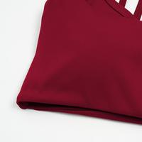 Soutien-gorge de yoga en modal et coton biologique OEM, vêtements de sport non toxiques MAYYOUNG, design haut de gamme à double bretelle superposée, taille moyenne pour adultes