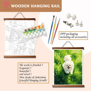 Pintura por Números: Perro Blanco en Paisaje de Hierba, Cuadro DIY Pintado a Mano al Óleo para Decoración de Pared del Hogar, Enrollable sin Marco o con Marco - Product Image 3