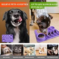 Tapis de gamelle antidérapant tout-en-un en silicone de qualité alimentaire Petdom pour chien, avec fonction d'alimentation lente et de soulagement de l'anxiété