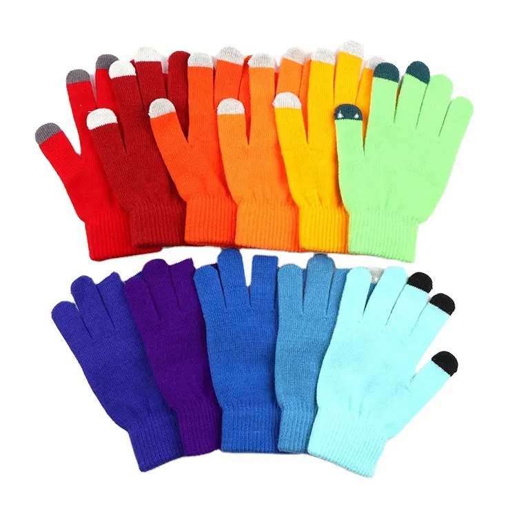 Custom logo cheap winter Gloves wholesale gloves touch screen for winter custom knitted gloves