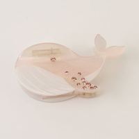 Pince à cheveux Yuxi personnalisée en acétate de cellulose, motif baleine mignonne, avec strass, dégradé premium, pour accessoires capillaires féminins
