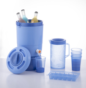 Seawins bán buôn thiết kế mới 4 ly + Ice Cube Khay thép không gỉ bên trong cách điện nước Cooler Jug Set - Product Image 3