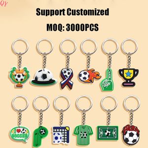 QQ Custom Waterproof Lightweight Soccer Keychain European Football Team <b>Fans</b> PVC Soft Rubber 3D Cartoon Keychain Accessories - Product Image 4