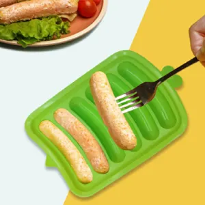 Outil de cuisson antiadhésif sans bpa, 6 cavités, pour le bricolage, fait maison, de qualité alimentaire pour le jambon, moule à saucisses en silicone pour hot-dog, vente en gros