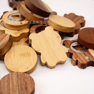 Wooden Bottle <b>Openers</b> Animal Shape Bamboo Magnetic Refrigerator Magnets For Home And Hotel Use - Product Image 2
