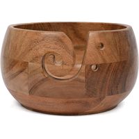 Grand support à fil en bois avec trous pour le tricot, avec boîte de marque et motif tourbillonnant, pour la fidélisation des clients
