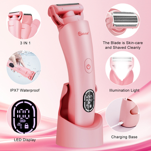 Hatteker Rasoir Électrique Multifonctionnel 3-en-1 Rechargeable USB pour Femme, Épilateur Corporel Portable Indolore pour Maillot et Bikini - Product Image 6