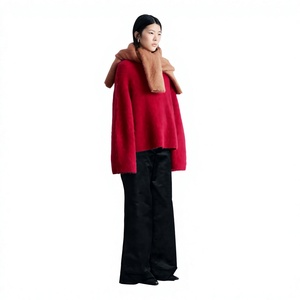 Sweat-shirt en mohair pour femme, pull personnalisé de luxe, col rond, doux, chaud, tricoté, décontracté, streetwear, mode hiver - Product Image 3