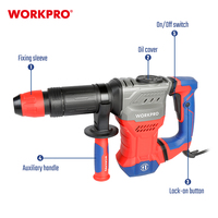 Taladro percutor rotatorio WORKPRO de 26 mm con velocidad variable, 1300 W, con cable, compatible con OEM