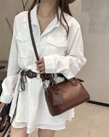 Tas Selempang Kulit Asli Retro Mewah Kapasitas Besar Tas Selempang Mewah Elegan Tas Tangan Wanita Grosir Harga Murah