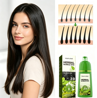 Shampooing Colorant Capillaire Herbal Effervescent Blond Doré Brun Noir pour Hommes et Femmes, Fournisseur en Gros Direct Usine Chine