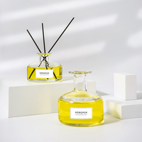 Bouteilles de diffuseur à roseaux en verre rond et plat de luxe, 200 ml et 350 ml, pour l'emballage d'huiles d'aromathérapie, vente en gros