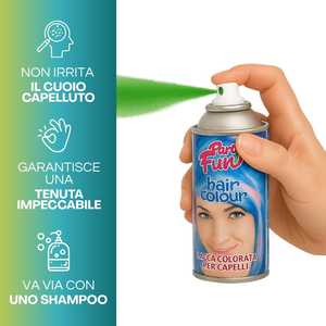 Spray colorante per capelli Party Fun 100 ml giallo, tintura temporanea per feste - Product Image 4