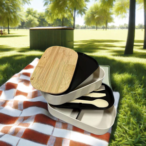 Boîte à lunch écologique en fibre de bambou pour adultes et enfants Vente en gros - Product Image 3