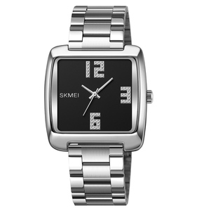 Đồng hồ đeo tay nam kim loại cổ điển mặt vuông đính kim cương sang trọng mạ vàng quartz giá rẻ <span class=keywords><strong>Qoq</strong></span> Skmei 2139 - Product Image 3