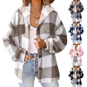 Custom Designed ODM Men's Animal Print Single Breasted Bomber <b>Jacket</b> Long Sleeve Fleece Lined <b>Flannel</b> Hooded Smart Casual Autumn - Product Image 3