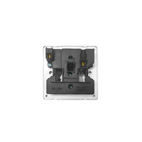 Interrupteur mural traditionnel 86 panneaux pour la maison, néon, 16A 220V, 8 broches, PC blanc argenté, interrupteur de prise de courant, indice de protection IP21, 2 voies