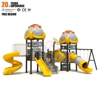 Aire de jeux extérieure de qualité commerciale certifiée CE ASTM, thème Alien, avec toboggan multi-étages et balançoires, directement de l'usine