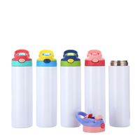 Botellas de Agua Deportivas Sublimables de 20oz para Niños, Taza Infantil para Exteriores, Termo de Doble Pared, Vaso de Viaje