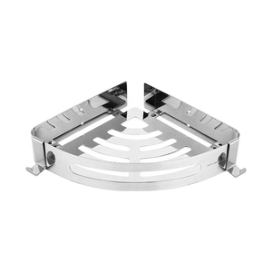 SUS304 Stainless Steel Corner Shelf Shower Caddy Bathroom Shampoo Basket Rack Storage Organizer