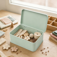 Boîte en métal à charnière personnalisée pour cadeaux, artisanat, rangement d'objets de petite taille, organisateur rectangulaire, emballage métallique, vente en gros, fabricant OEM