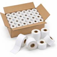 Étiquette adhésive en papier couché imprimée sur mesure, semi-brillante, transfert thermique, en rouleau, imperméable, résistante à l'huile, pour emballage alimentaire