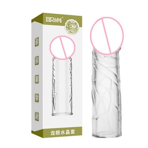 Kondom Penis Ärmel Männliche Vergrößerung Zeit verzögerung Kitzler Massage gerät Abdeckung Kristall klare Kondome Adult <span class=keywords><strong>Sex</strong></span> Toy - Product Image 5