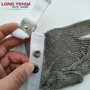 Gants en <span class=keywords><strong>maille</strong></span> métallique tissée en acier inoxydable pour l'écaillage des huîtres Filet <span class=keywords><strong>de</strong></span> poisson Traitement des aliments Coupe en cuir uni - Product Image 5