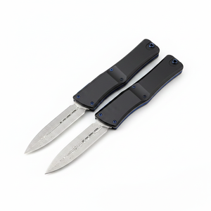 Couteau de poche pliant Micro Tech en acier Damas, multifonctionnel, haute dureté, outil portable et d'extérieur pour l'autodéfense - Product Image 3