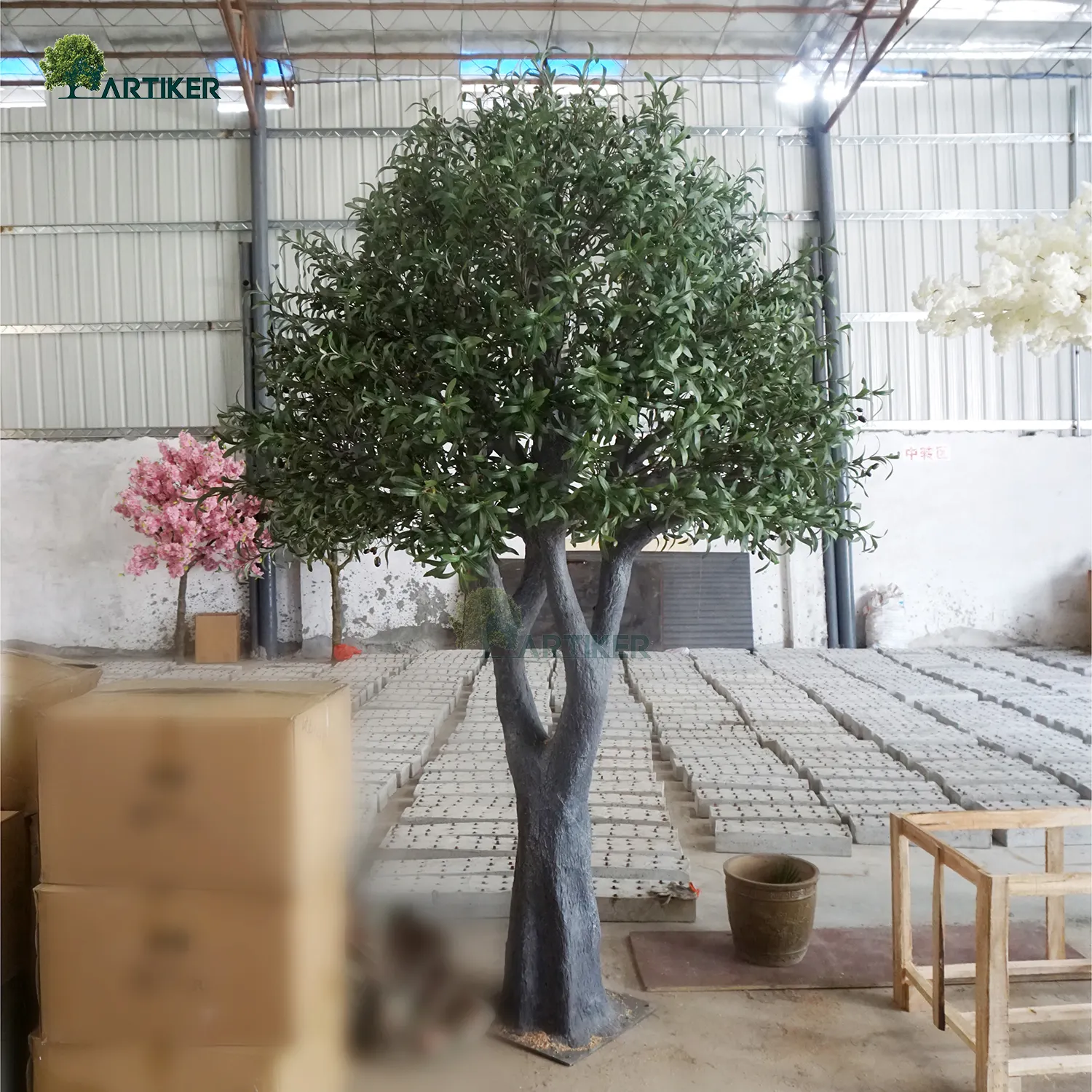 Alte gefälschte große kaufen online künstliche Indoor Potter Blatt großen Gyant Olivenzweig Baum