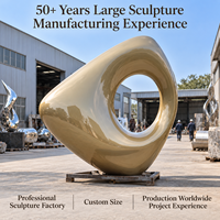Sculpture abstraite en acier inoxydable, art moderne personnalisé, poli miroir, décoration de jardin, villa, hôtel, place publique, paysage, durable