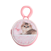 Pendentif de sac rond personnalisé en PVC, porte-monnaie, porte-clés à fermeture éclair, accessoire de rangement de voyage