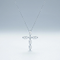 Collier pendentif en forme de croix, coupe marquise, en argent S925 serti de moissanite ; design minimaliste de style japonais-coréen, idéal pour le quotidien