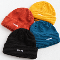 Bonnet d'hiver chaud et tendance avec logo brodé, style streetwear, à revers côtelé, unisexe