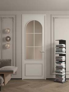 Puerta de Vidrio Arqueada Minimalista Francesa con Marco de Aluminio Moderno para Diseño Interior de Baños - Product Image 3