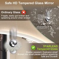 Miroir LED Rond Mural Moderne CF avec Haut-Parleur Bluetooth, Écran Tactile Intelligent, Lumière LED Argentée pour Salle de Bain