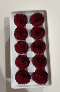Vente en gros usine de fleurs préservées en vrac, têtes de roses éternelles séchées de 3-4 cm, 10/12 pièces/boîte, pour décoration de mariage - Product Image 4