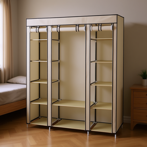 Armario portátil de tela no tejida de 69 pulgadas con cinco niveles para ropa, diseño minimalista. - Product Image 2