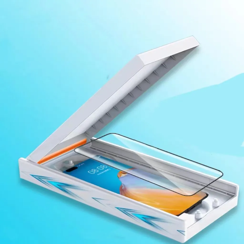 Neues Design 3D gehärtetes Glas mit Install Kit Box Telefon Bildschirm Stick ing Tools für Huawei Mate 40 Pro 30 Magic 3 P50 / Xiaomi 11