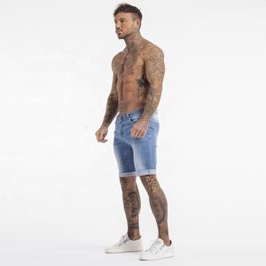 Pantaloni <span class=keywords><strong>Super</strong></span> Skinny alla moda Dropship pantaloncini di <span class=keywords><strong>Jeans</strong></span> strappati blu alti elasticizzati per gli uomini pantaloncini di <span class=keywords><strong>Jeans</strong></span> elastici - Product Image 3