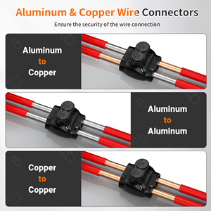 Pré Isolados Wire Tap Connector Dual Entry Alumínio Block <span class=keywords><strong>2</strong></span> Port Cable Splice Connector para condutores de alumínio cobre - Product Image 5