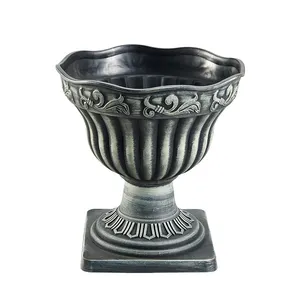 Outdoor Garten Silber Kunststoff Blumentöpfe Urne Pflanzer Großhandel