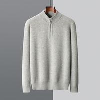 Ensemble décontracté pour homme en cachemire 100% - Col montant - Automne et hiver - Nouveau - Ensemble épais en deux pièces