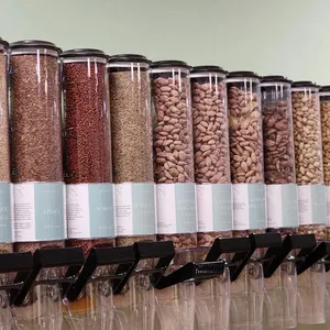 Dispensador de dulces de grano de contenedor de gravedad de plástico de calidad alimentaria para alimentos a granel